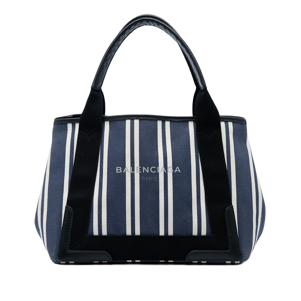 Pre-Loved Balenciaga Canvas Striped Navy Cabas S